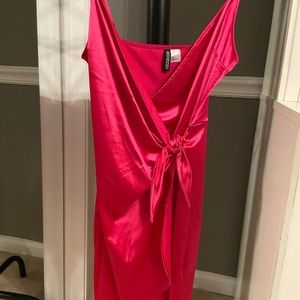 H&M Divided Hot Pink Wrap Mini Dress GREAT CONDITION